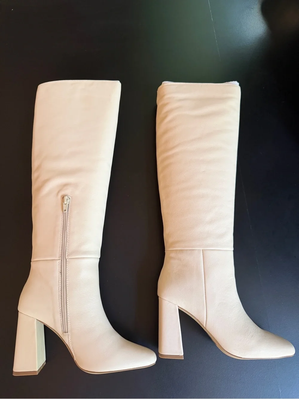 Aldo Beige Over-the-Knee Block Heel Boots